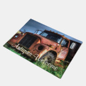 Antiek Red International Pickup Truck Deurmat (Schuin)