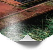 Antiek Red International Pickup Truck Foto Afdruk (Hoek)