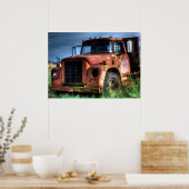Antiek Red International Pickup Truck Poster (Keuken)