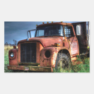 Antiek Red International Pickup Truck Rechthoekige Sticker
