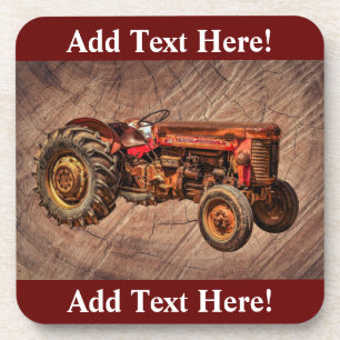 Antiek Red Tractor Beverage Coaster Bier Onderzetter