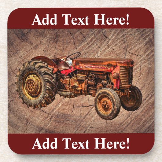 Antiek Red Tractor Beverage Coaster Bier Onderzetter (Voorkant)