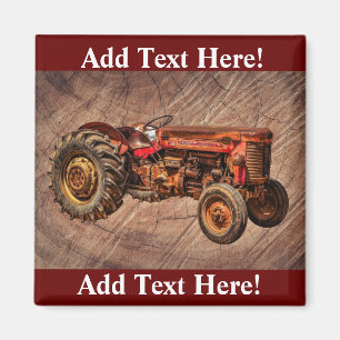 Antiek Red Tractor Magnet