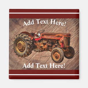 Antiek Red Tractor Magnet