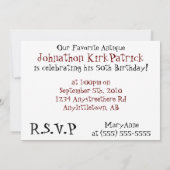 Antiek  Red Truck Je bent uitgenodigd. Kaart (Achterkant)