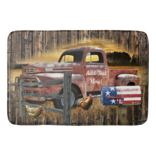 Antiek Red Truck Red Truck Boerderij Truck Badmat