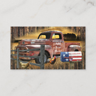 Antiek Red Truck  Red Truck Boerderij Truck Bus Visitekaartje