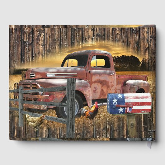 Antiek Red Truck Red Truck Boerderij Truck Gastenboek (Achterkant)