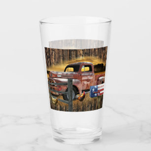 Antiek Red Truck Red Truck Boerderij Truck Glas