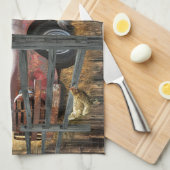 Antiek Red Truck Red Truck Boerderij Truck Theedoek (Quarter Fold)