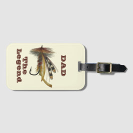 Antiek regenboogvlieg voor de Vissende leggende va Bagagelabel