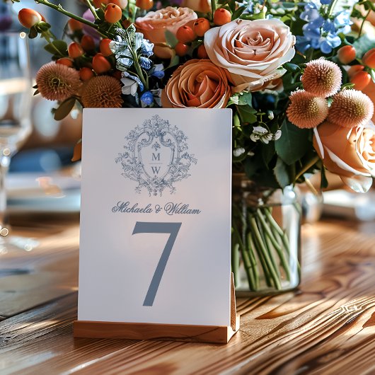 Antiek Regency Monogram Elegante Trouwfeest Kaart
