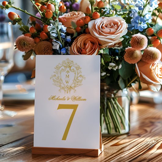 Antiek Regency Monogram Elegante Trouwfeest Kaart