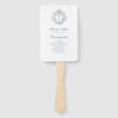 Antiek Regency Monogram Wapen Huwelijksprogramma Handwaaier (Voorkant)