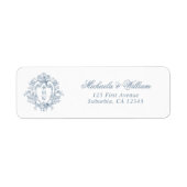 Antiek Regency Monogram Wapenschild Retouradres Etiket (Voorkant)