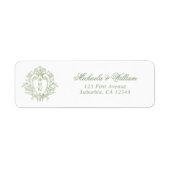 Antiek Regency Monogram Wapenschild Retouradres Etiket (Voorkant)