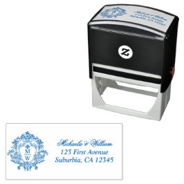 Antiek Regency Monogram Wapenschild Retouradres Zelfinktende Stempel