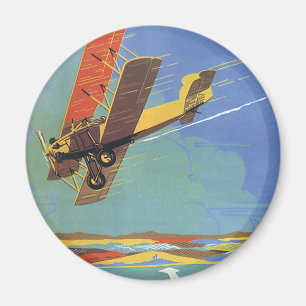 Antiek reis- en transportvliegtuig uit het verlede magneet