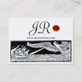 ANTIEK REIS, RUBY MONOGRAM, parelpapier Visitekaartje (Achterkant)