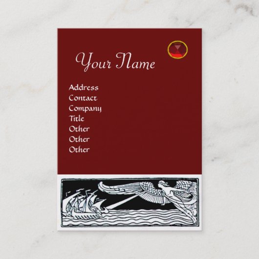 ANTIEK REIS, RUBY MONOGRAM, rood Visitekaartje (Voorkant)