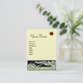 ANTIEK REISJE, RODE RUBY MONOGRAM, zwart wit eiwit Visitekaartje (Staand voorkant)