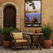 Antiek Reisposter Lake Garda Italië 1920