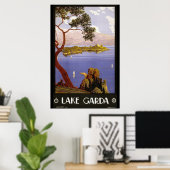 Antiek Reisposter Lake Garda Italië 1920 Poster (Thuiskantoor)