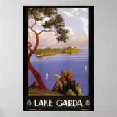 Antiek Reisposter Lake Garda Italië 1920 Poster (Voorkant)