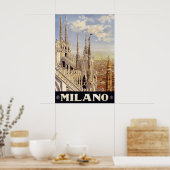 Antiek Reisposter Milaan Italië 1920 Poster (Keuken)