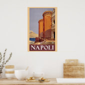 Antiek Reisposter Napoli Italië 1920 Poster (Keuken)