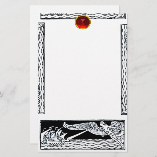 ANTIEK REISRUBY BRIEFPAPIER (Voorkant / Achterkant)