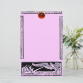ANTIEK REISRUBY, roze Briefpapier (Staand voorkant)