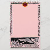 ANTIEK REISRUBY, roze Briefpapier (Voorkant)