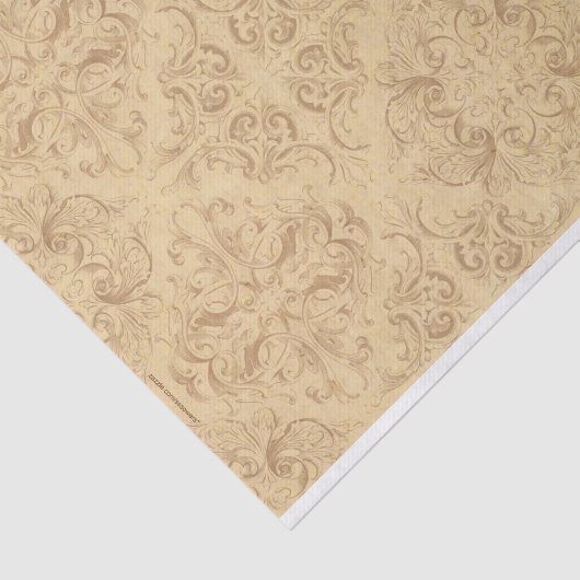 Antiek Renaissance Flourish Tissuepapier (Detail)