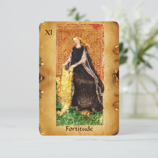 ANTIEK RENAISSANCE STREEFT DE FORTITUDE-STRENGHT AANKONDIGING (Staand voorkant)