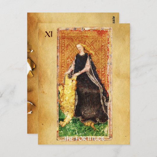 ANTIEK RENAISSANCE STREEFT DE FORTITUDE-STRENGHT BRIEFKAART (Voorkant / Achterkant)