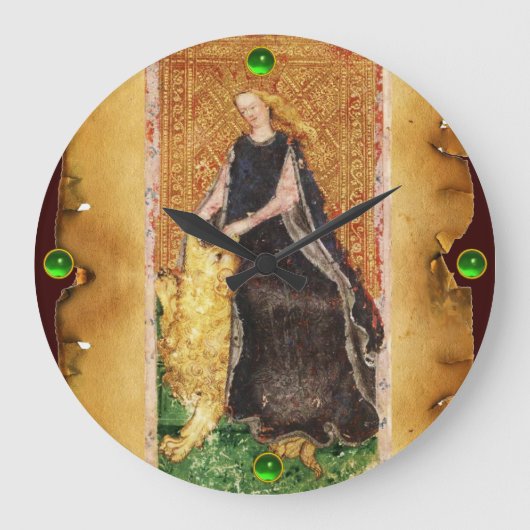 ANTIEK RENAISSANCE STREEFT DE FORTITUDE-STRENGHT GROTE KLOK (Voorkant)