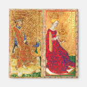 ANTIEK RENAISSANCE TAROKS KING EN KONINGIN VAN KUP MAGNEET (Voorkant)