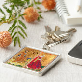 ANTIEK RENAISSANCE TAROKS KING EN KONINGIN VAN KUP SLEUTELHANGER (Zijkant)