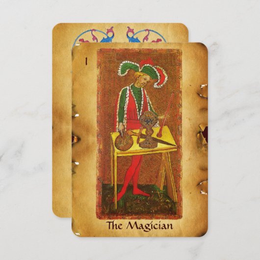 ANTIEK RENAISSANCE TAROOTS 1 / MAGICIAN AANKONDIGING (Voorkant / Achterkant)
