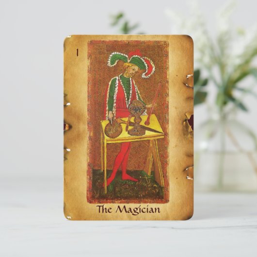 ANTIEK RENAISSANCE TAROOTS 1 / MAGICIAN AANKONDIGING (Staand voorkant)