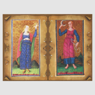 ANTIEK RENAISSANCE TAROOTS /DE STAR EN HET MOON TISSUEPAPIER