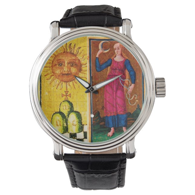 ANTIEK RENAISSANCE TAROOTS /DE ZON EN HET MOON HORLOGE (Voorkant)