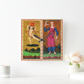 ANTIEK RENAISSANCE TAROOTS / DE ZON EN HET MOON VIERKANTE KLOK (Huis)