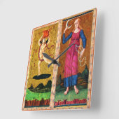 ANTIEK RENAISSANCE TAROOTS / DE ZON EN HET MOON VIERKANTE KLOK (Hoek)