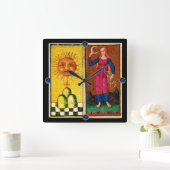 ANTIEK RENAISSANCE TAROOTS /DE ZON EN HET MOON VIERKANTE KLOK (Huis)