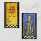 ANTIEK RENAISSANCE TAROOTS / DE ZON EN HET MOON VISITEKAARTJE (Voorkant / Achterkant)