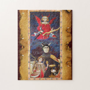 ANTIEK RENAISSANCE TAROT 15 - DE DUIVEL LEGPUZZEL