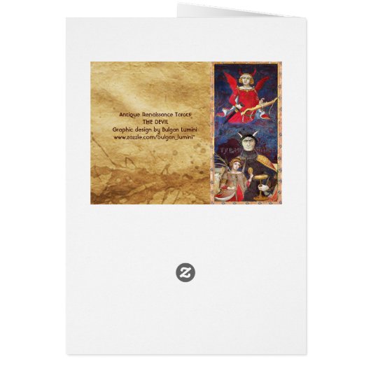 ANTIEK RENAISSANCE TAROT 15/ DEVIL Conceit Detail (Achterkant)