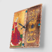 ANTIEK RENAISSANCE TAROT/ACE EN KONINGIN VAN KUPS VIERKANTE KLOK (Hoek)